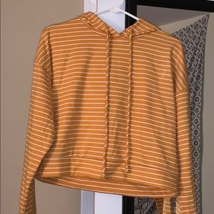 yellow cropped hoodie